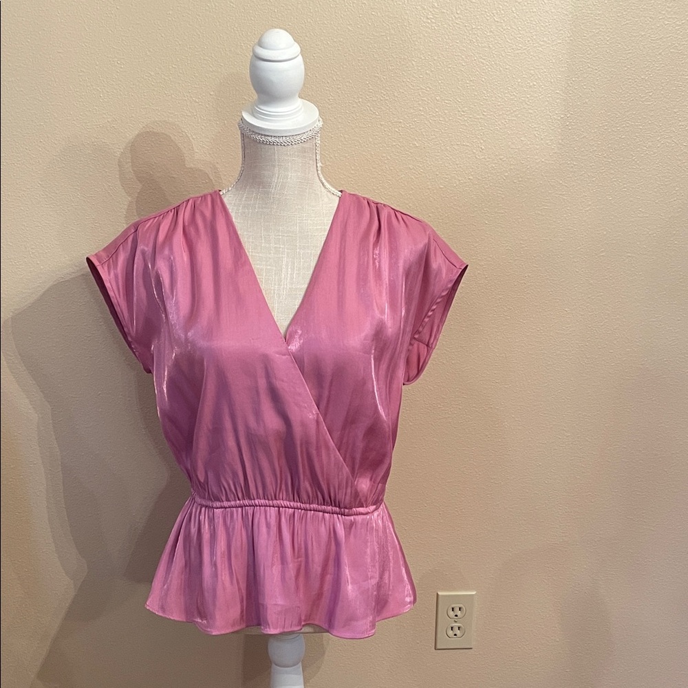 INC International Concepts Shimmering Pink Blouse, size medium